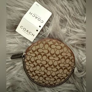 Coach Brown and Tan Coin Purse